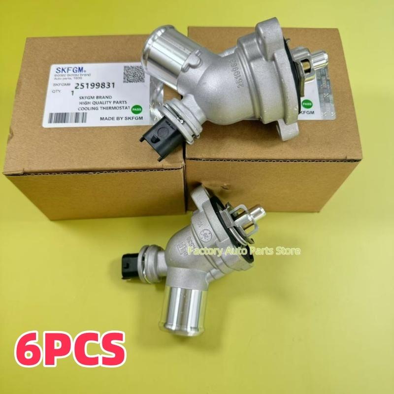 -6X Aluminum Engine Cooling Thermostat Assembly 25199831 96988257 25192923 For 2013-2015 Chevrolet Spark M300 1.2L L4 Hatchback