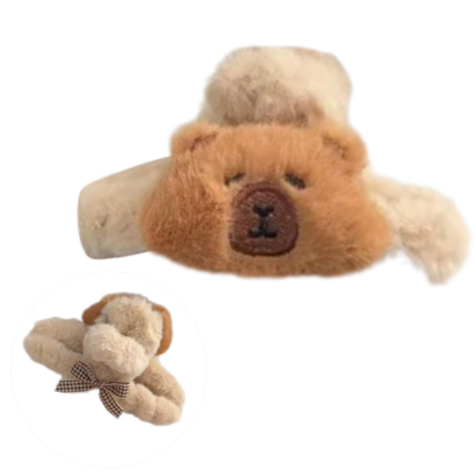 

Забавный реквизит для фотобудки, меховая заколка для волос в виде капибары, резинка для волос, головной убор для вечеринки, забавная резинка для волос для музыкальных фестивалей D