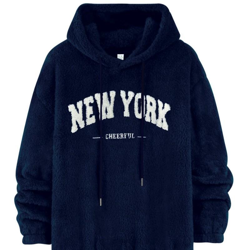 Printed Streetwear 3D Drawstring Hoodie Mens Loose Fit Casual Sport Sweatshirt Winter