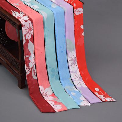 Stirnband im chinesischen Stil Antike Hanfu Kostüm Kopfschmuck Chiffon Druck Traditionelles Haarband Kopfbedeckung für Damen Band Haargummi