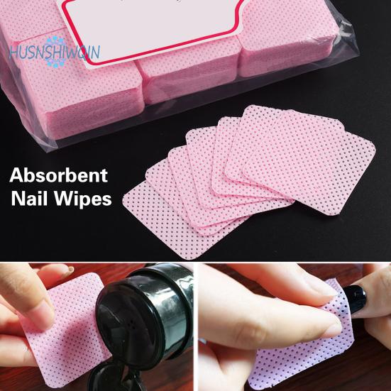 1000Pcs Lint-Free Nail Wipes Absorbent Gel Polish Remover Pads Soft Glue Cleaning Eyelash Extension Accessories