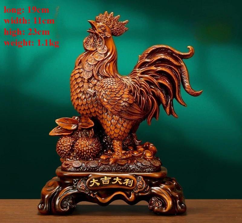 

Lucky Rooster Zodiac Chicken Ornament, Entrance Porch TV Cabinet Living Room Desktop Decor, Auspicious Gift