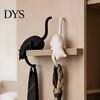 Dekorativer Schlüsselhalter 3D-gedruckter Katzen-Regal-Sitzer mit Laterne, Skurrile Figuren-Haken für Kreative Wohnaccessoires Schlüssel, Buchkante