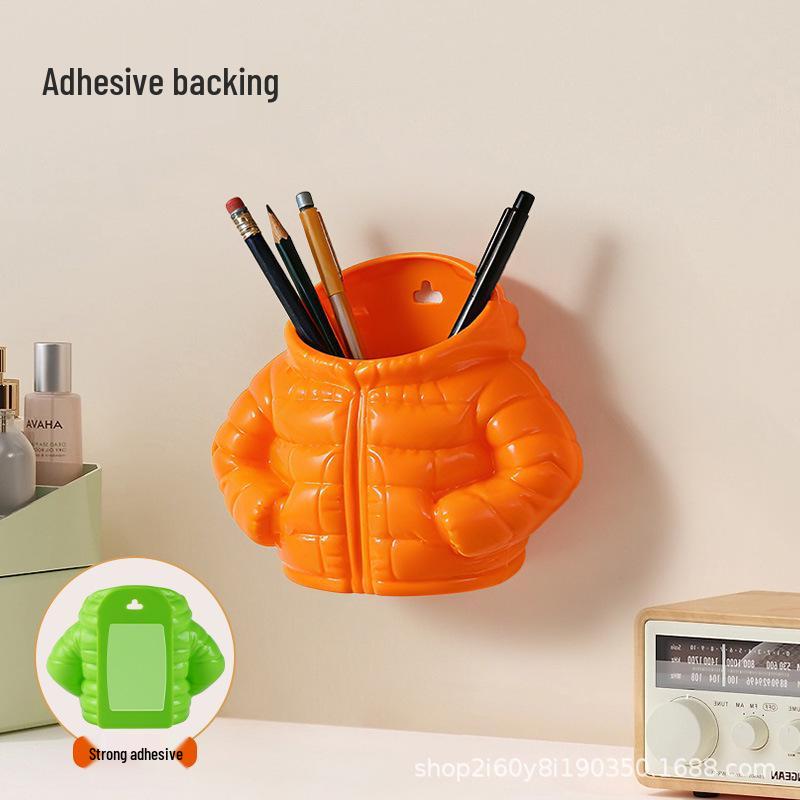 Cute Cartoon Magnetic Pen Holder - Desktop Decor & Office Ornament, Novelty Down Jacket Design