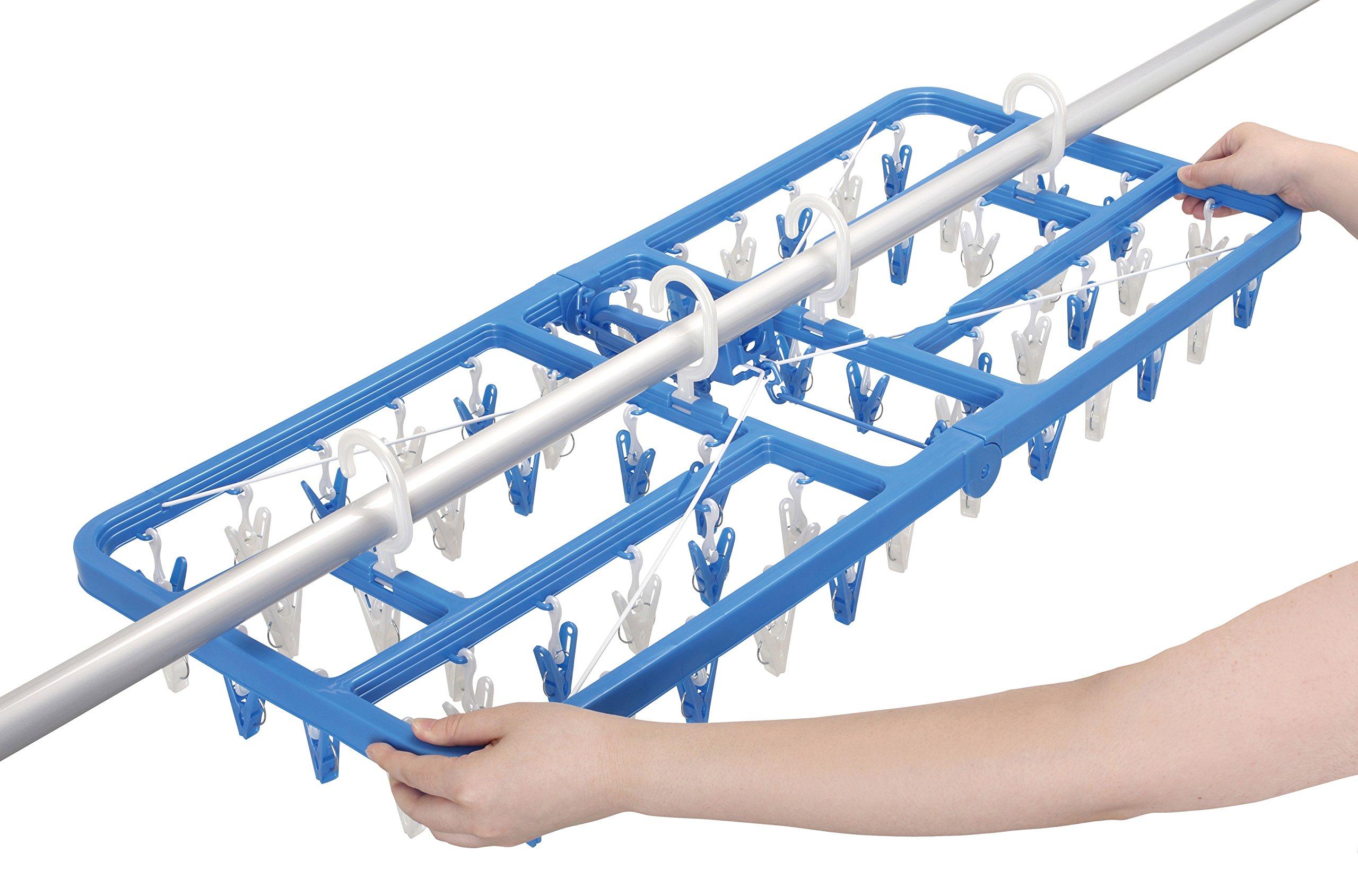 

Towa Sangyo SLA Hanger with Side Corner Includes 60 Clothespins Hooks, Hanger, синій