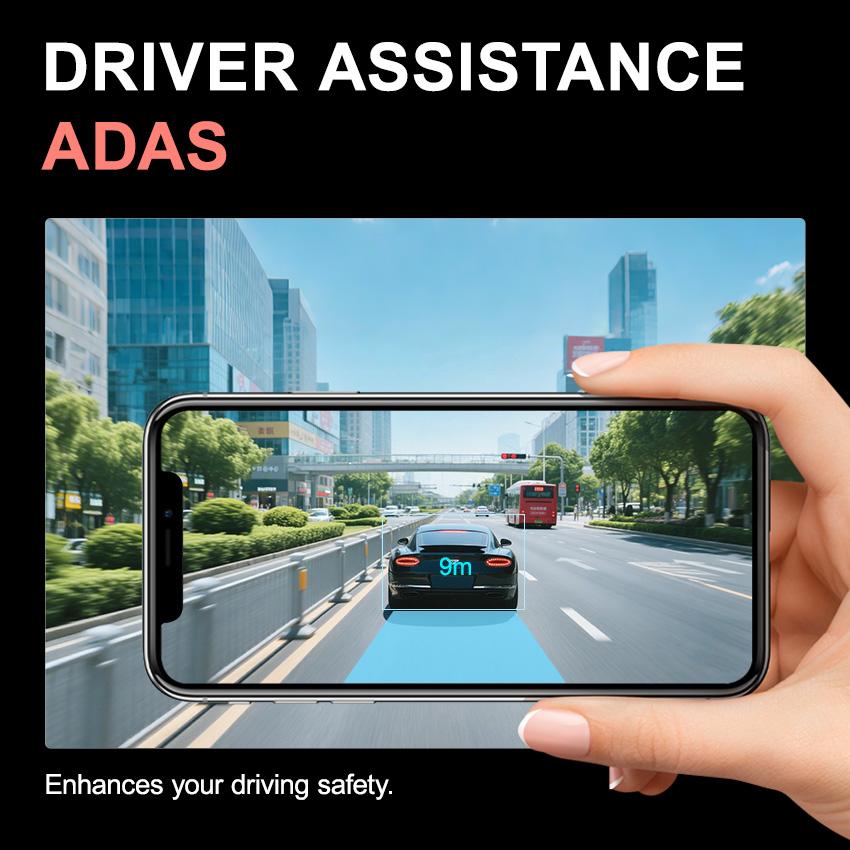 3.16inch Car wifi ADAS DVR Dash Cam 2cameras 2K Auto night vision front rear Ultra Record wide angle