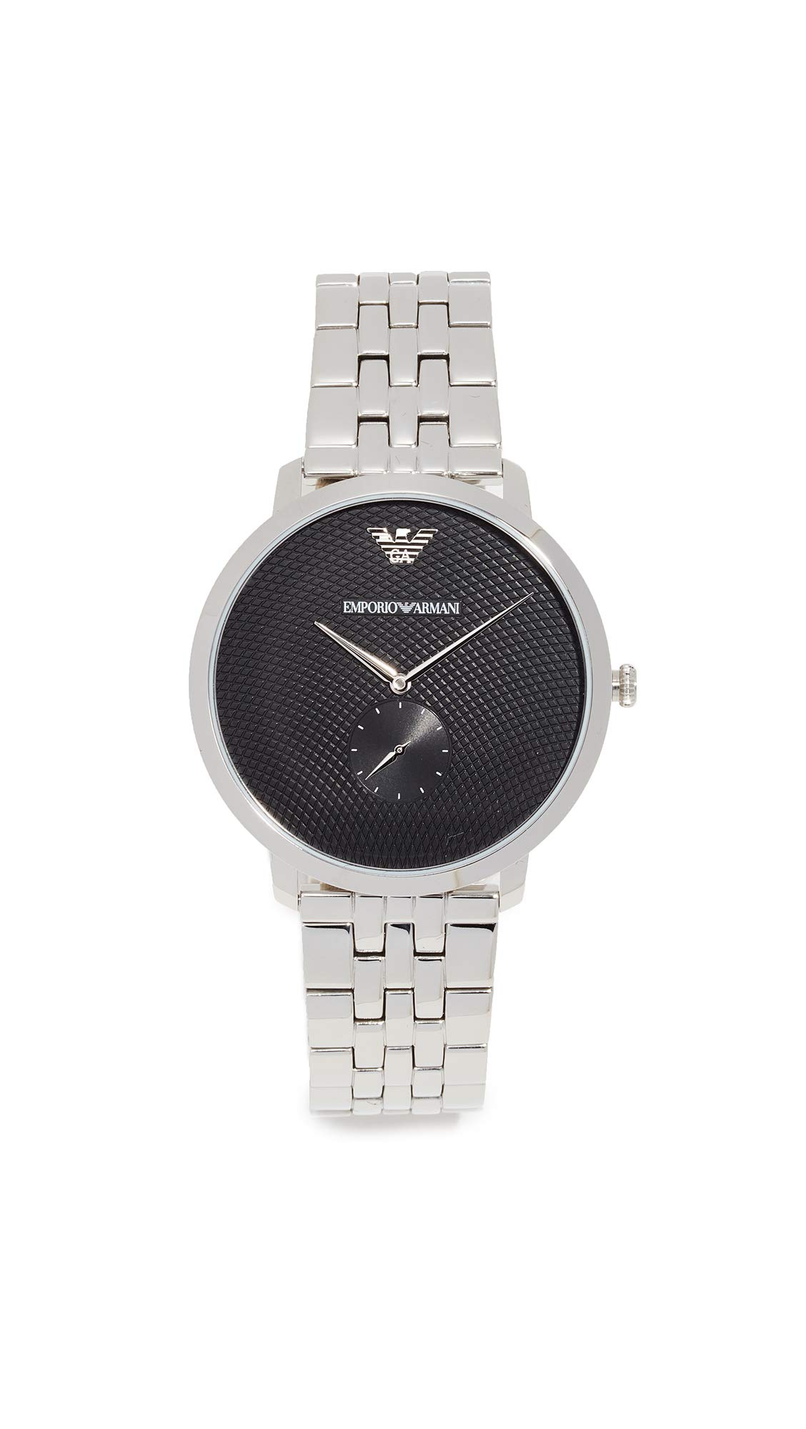 

Emporio Armani Men s Ar11161 Silver Stainless Steel Watch with Interwoven Link Strap