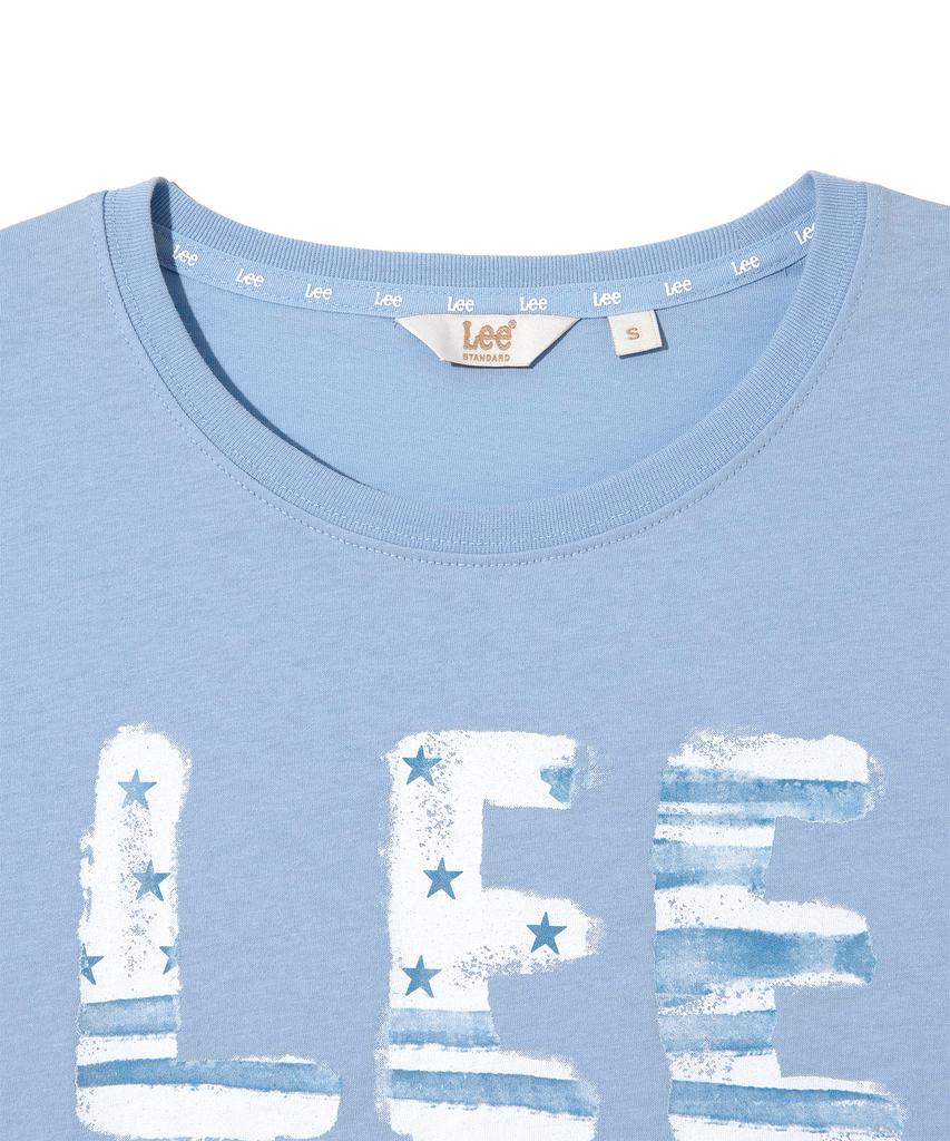 LEE Women'S American Typo T-Shirt Light Blue