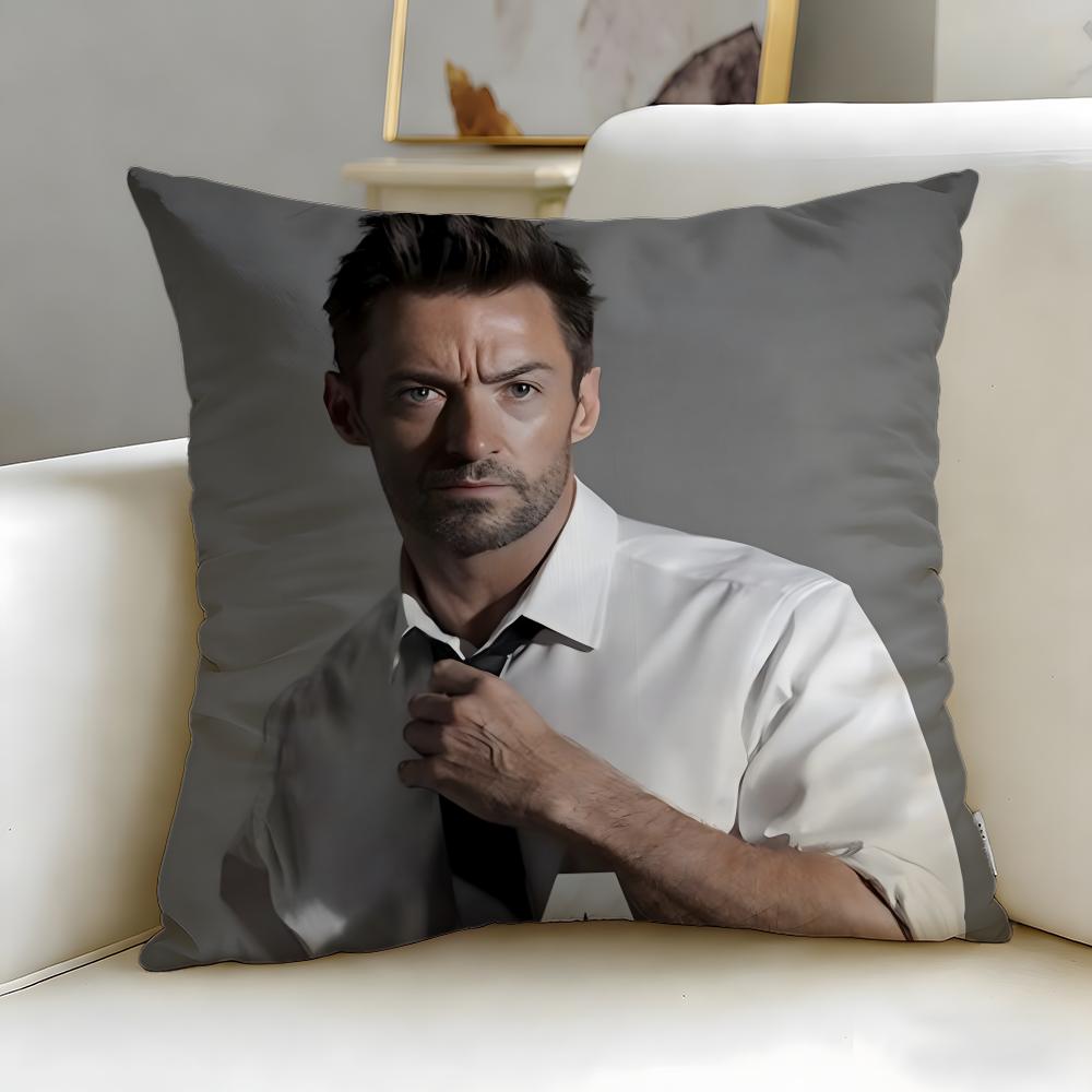 popular actor Hugh Jackman Cushion Cover Soft  EasyWash Pillow Case  Versatile for Couch Bed Travel and Office