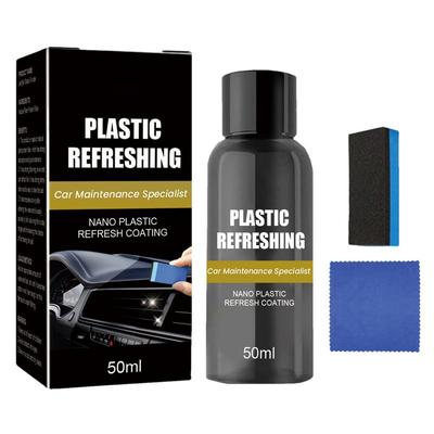 50ml Araba Plastik Yenileyici Siyaha Geri Parlak Oto İç Deri Temizleyici Ajan Oto Göğüs Polisi ve Onarımı Yenileyici