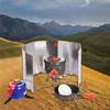 10 Plates Aluminum Stove Windscreen – Foldable Camping Windshield With Drawstring Bag, Portable Butane Stove Wind Blocker For Outdoor Cooking