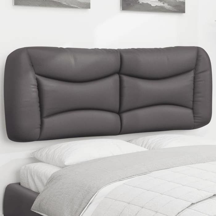 VidaXL Coussin de Tête de Lit, Oreiller de Lecture avec Fermeture à Glissière, Coussin de Lecture pour Lit Chambre, Gris 140 374586