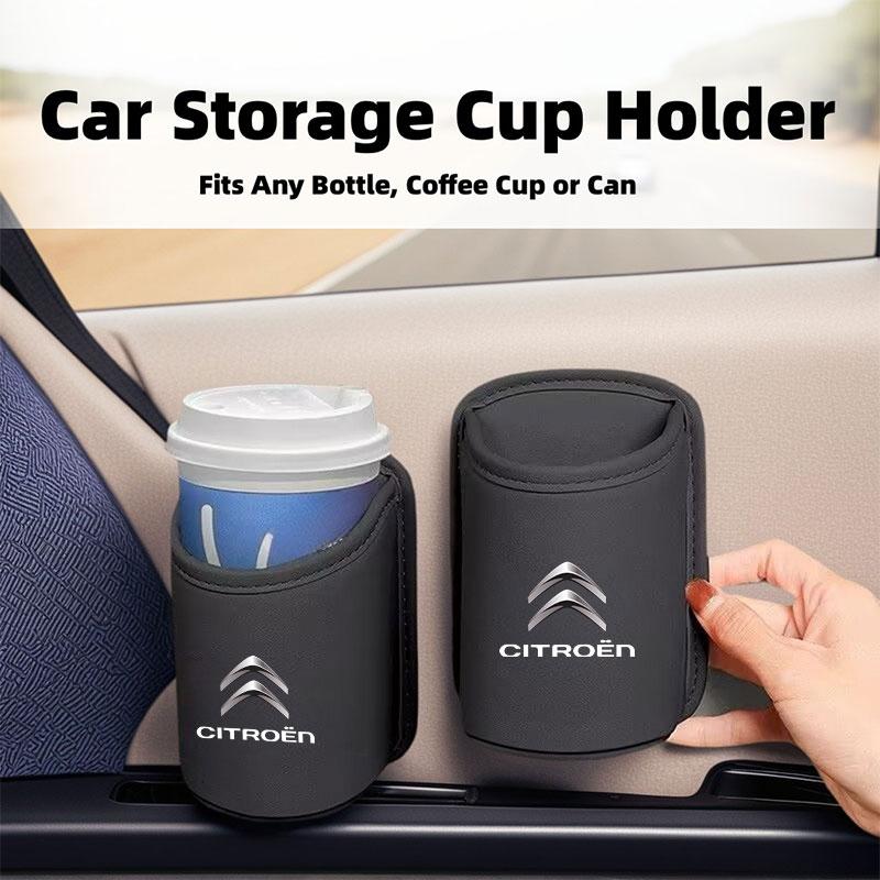 OAUH2 1/2PCS Leather Water Cups Storage Box Auto Accessories For Citroen C5 C1 C2 C6 C4L DS3 DS4 DS5 C-Elysee Grand Berlingo