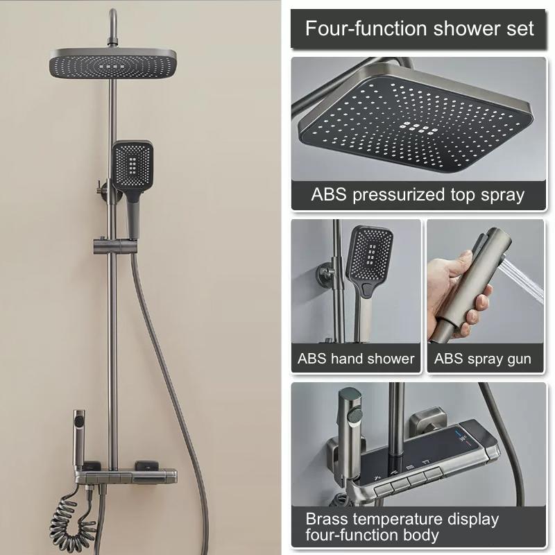 

VGX Smart Shower System Интеллектуальная ванная комната Цифровой дисплей Душевой смеситель Набор 4-канальный Rainlfall Ванная комната Душевой набор для биде 10 inch