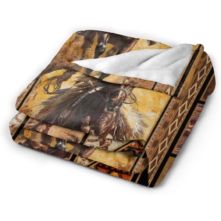 Rustic Indians Blanket Native n Throw Blanket Retro Chief Flannel Stuff Merch Cozy Decor Fleece Plush Fuzzy Warm Soft Lightweight Bedding Indians