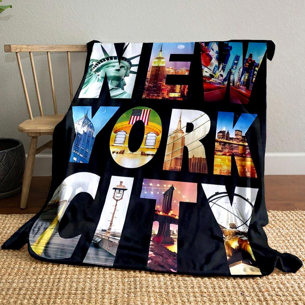 

New York City Landmark Print Blanket bedroom Blanket for Livingroom Couch lunch break Soft throw for Friend s festival Gift 80cm x 120cm