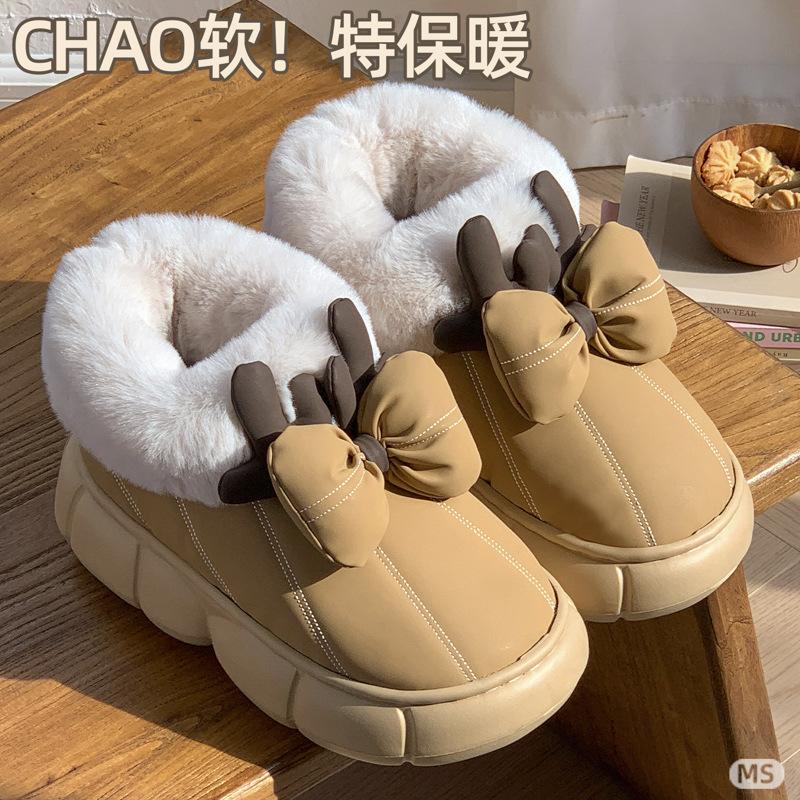 Fashion Women Indoor Fluffy Slippers Winter Warm Shoes Soft Faux Fur Thick Sole Light Weight Anti-slip Couples Home Floor Slipper