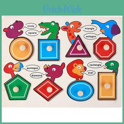 Holz Kinder Zahlen- und Buchstaben-Puzzleblöcke Lernspielzeug für frühes Lernen