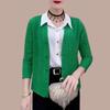 2025 Spring Autumn Temperament Fashionable Versatile Knitted Cardigan Long-sleeved Jacket Women's Autumn