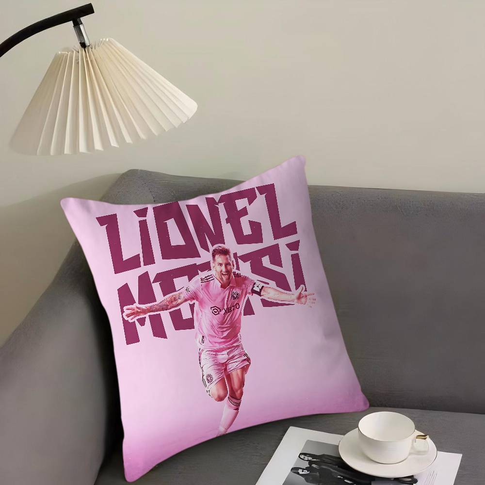

Football Star L-Lionel M-Messi Pillow Cushion Cover Pillowcase Living Room Sofa Home Decor Customized 12x12Inch