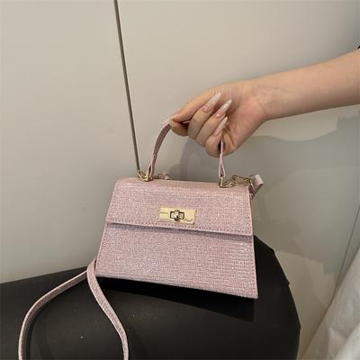 High-end teksturert håndveske for dameveske, fasjonabel og allsidig enskulder crossbody-veske, retro og fasjonabel liten firkantet veske