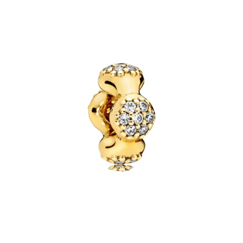 Sparking Gold Plated Charm Beads Dangle Original Snake Fit Copper Bracelet Necklace Beads For Diy Jewelry Women Gift