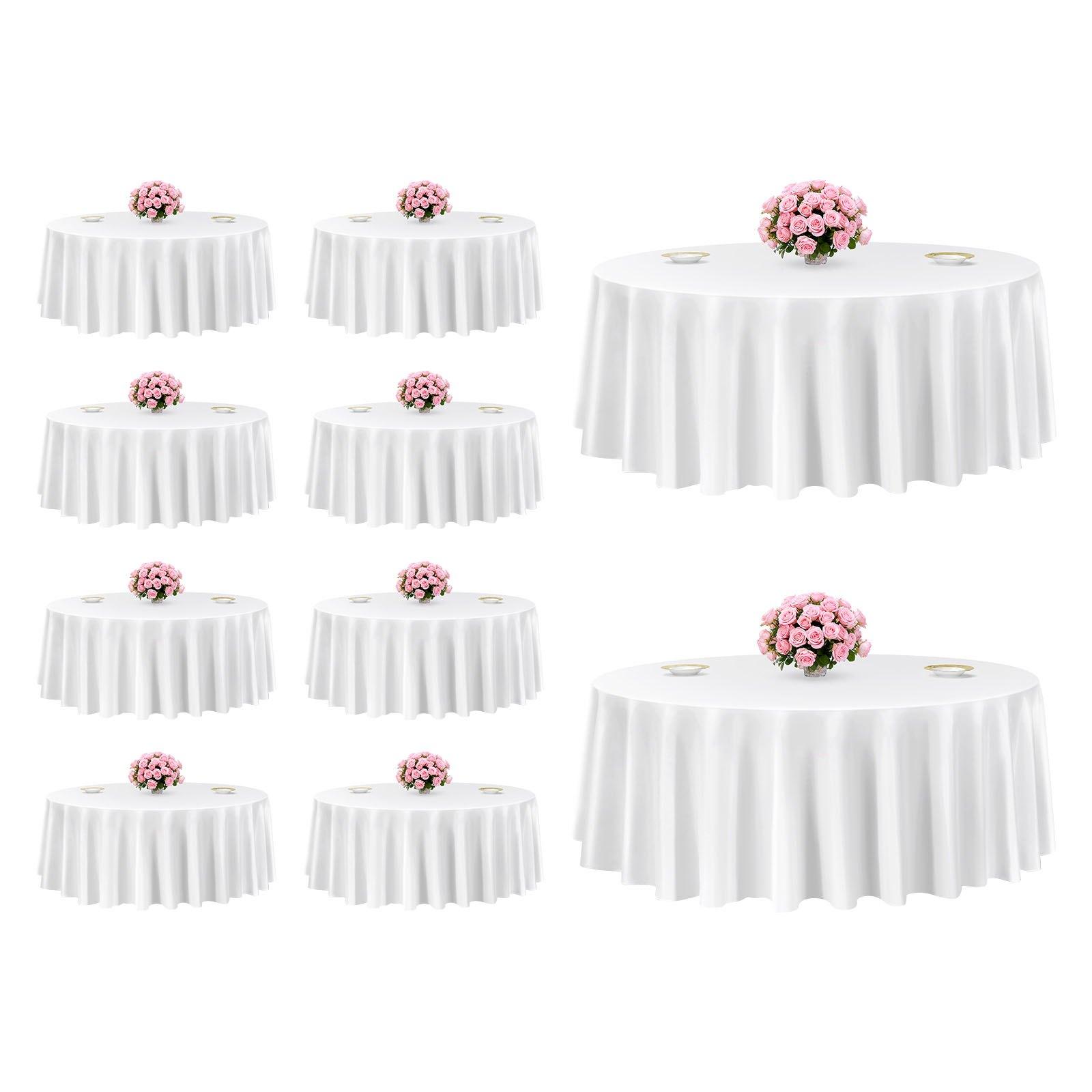 VEVOR White Round Tablecloths 10 Pack