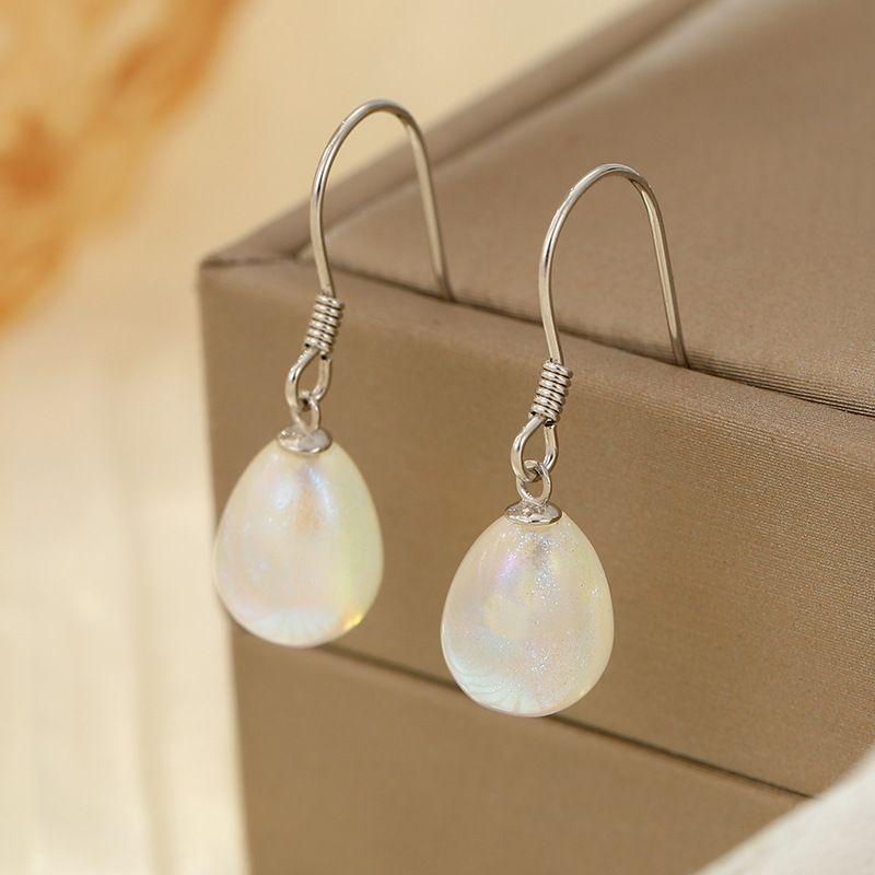 

Pearl Earrings Suitable for Summer 2025 New Arrival Fancy Niche Style Colorful Water-Drop Eardrops Women s Accessible Luxury Ornament [Silver -8mm] [S925 Silver]]