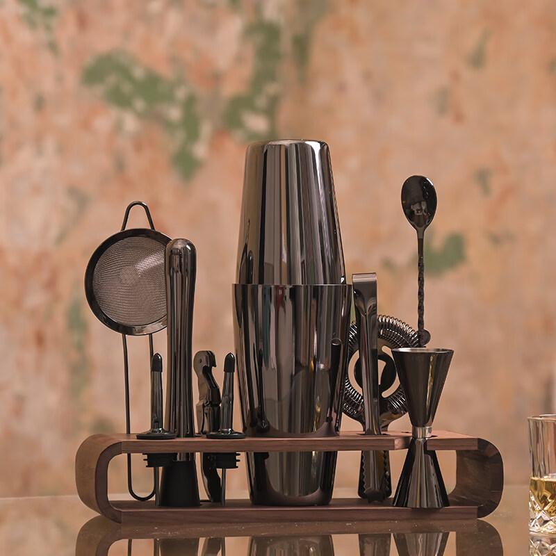 ZISIZ French Jazz Black Cocktail Shaker Set