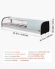 Sushi Display Case Refrigerator, 52L Commercial Sushi Case, 5-Pan Countertop Showcase with Curved Glass, LED Lighting, and Digital Temperature