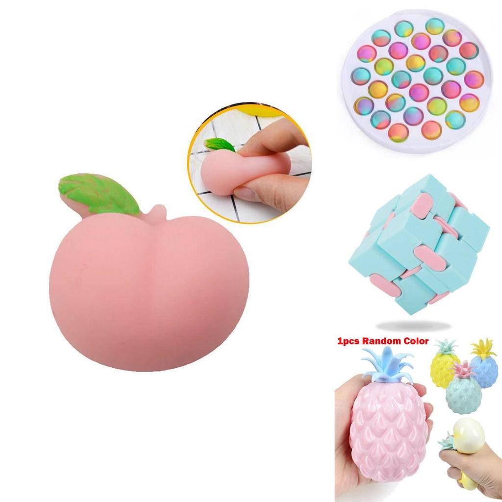 Farbenfrohes Fidget-Spielzeug-Set mit Infinity-Würfel und Simple Dimple Stressabbau-Werkzeugen