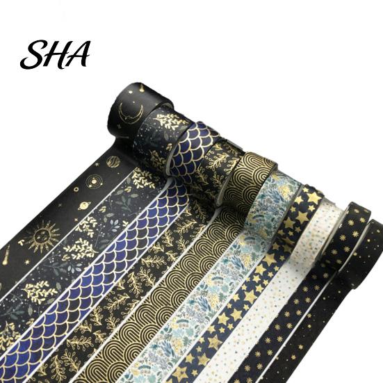 Repositionable Tape 10 Rolls Metallic Foil Washi Tape, Decorative Masking Tapes for Junk DIY Craft Journal Supplies, Arts, Crafts, Planners,
