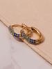Qiong Yao 18k Gold Plated Stainless Steel Colorful Diamond Small Hoop Clip-on Earrings