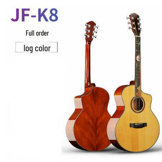Solid Wood Acoustic Folk Guitar, 41-Inch, Bright Polish Finish, Spruce & Mahogany