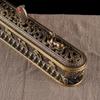 Sanskrit Incense Stick Burner Alloy Buddhist Tibetan Indoor Golden Meditation Engraving Temples Smoke Supply Furnace Ornaments