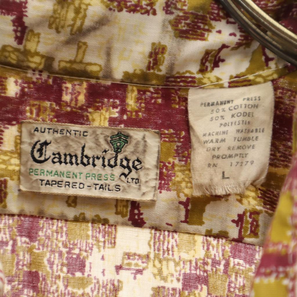 Cambridge 70s Vintage Overall Handle Long Sleeve Shirt L Bordeaux Men's Used