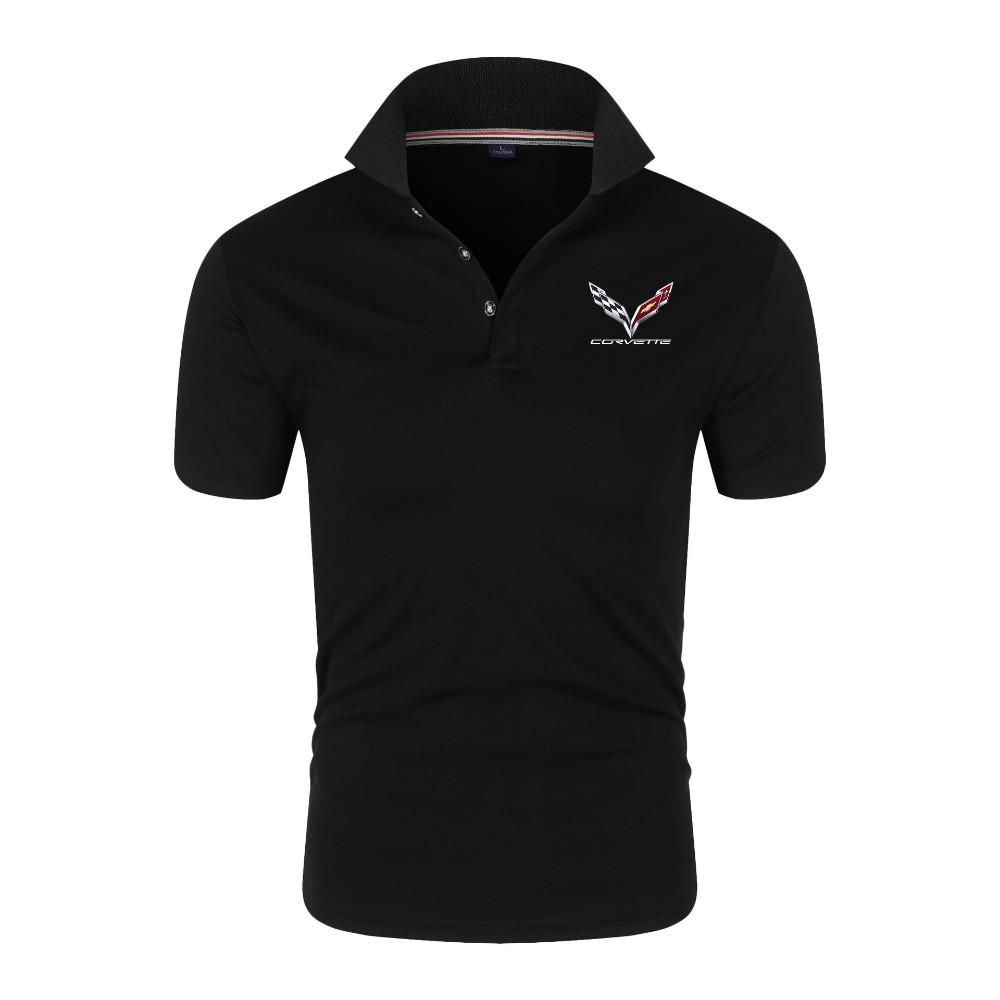 Fashionable man Heren zomer Corvette autologo kort&auml;rmig poloshirt met kraag 2XL zwart