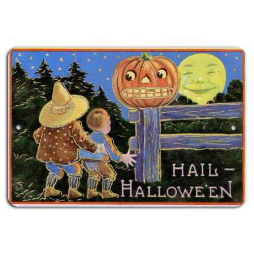 Hail Halloween Enchanting Night Under a Smiling MoonAluminumtin sign 20x30cm(7.8x11.8inch)