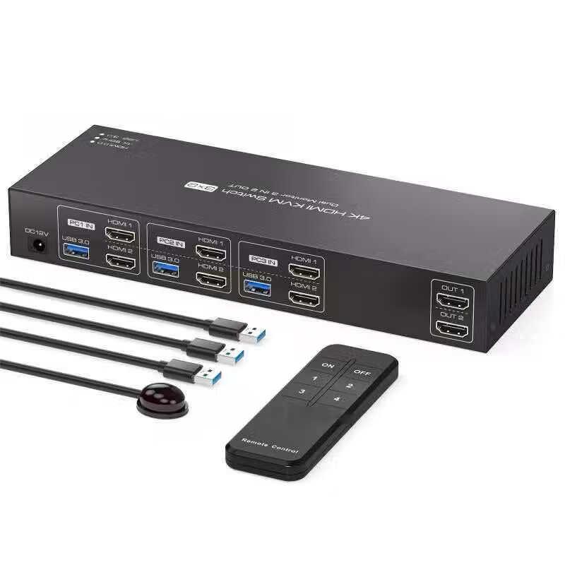 Jiyin 3-Input HDMI 2.0 & USB 3.0 KVM Switch