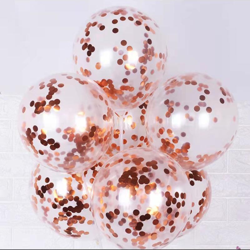 12 Inch Transparent Sequined Balloon Birthday Party Decoration Latex Balloon Internet Celebrity Douyin Decoration Decoration Party Balloon