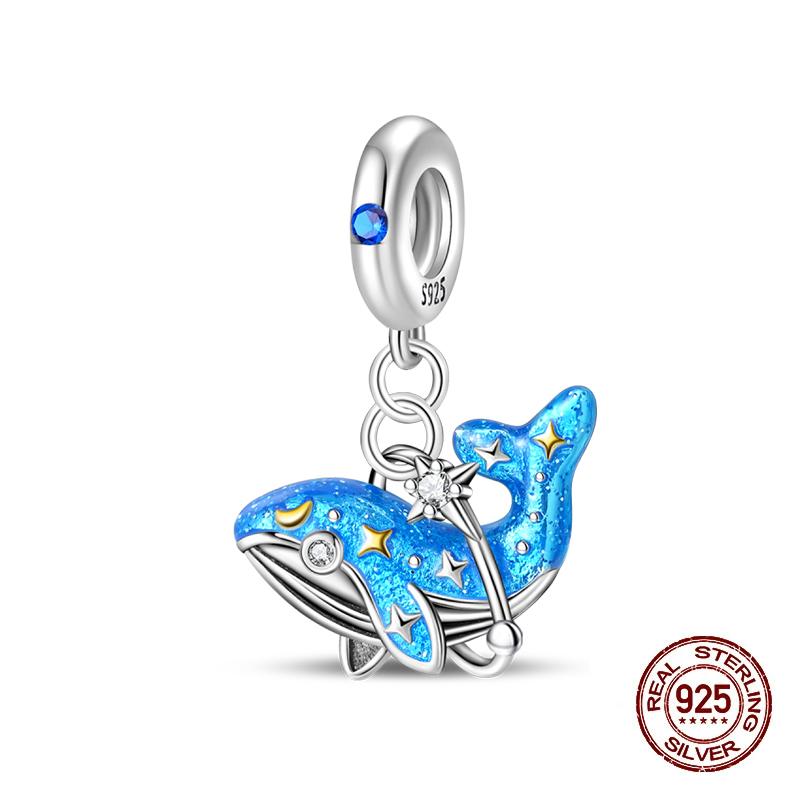 Summer Charms Copper Luminous Ocean Series Pendants Crab Whale Charms Beads Fit Original Bracelet Fine Diy Jewelry