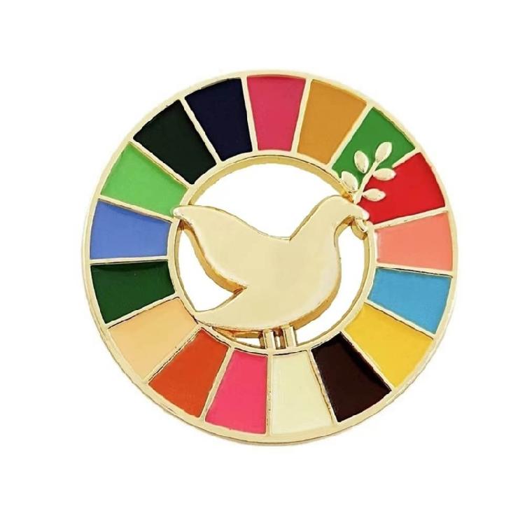 

Peace Dove Alloy Badge Round Brooch United Nations World Peace Enamel Lapel Pin 1