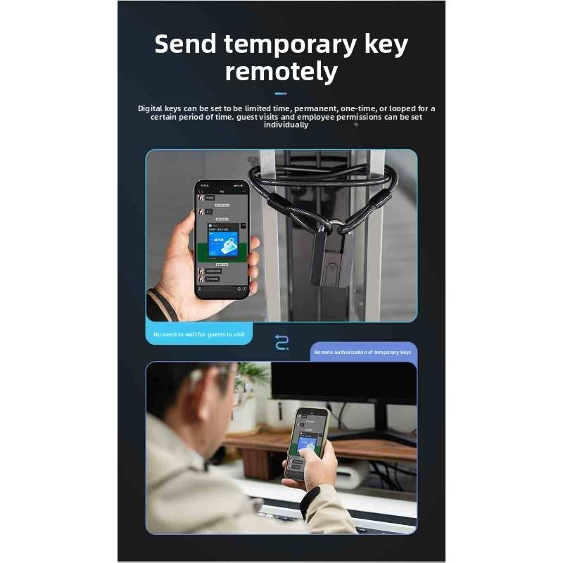 Waterproof Smart Fingerprint Padlock Mobile Phone Bluetooth All-through Lock Electronic Lock Luggage Cabinet Lock Drawer Fingerprint Lock Large