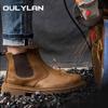 Vattentäta Herrkängor Läder Oulylan Höga Arbets- Punkteringssäkra Skyddsskor Oförstörbara Stålhätta Arbetsskor