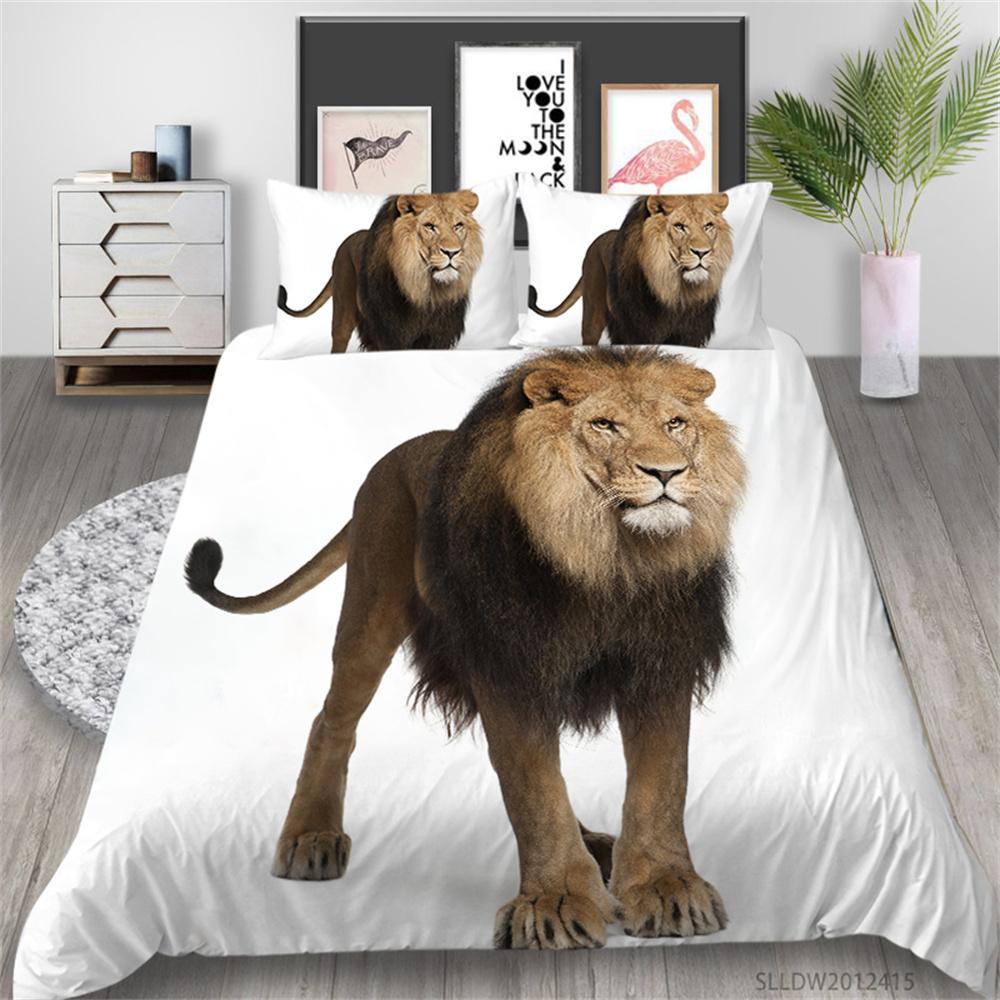 2023 New Style Bedding Sets 3D Lions Print Bedding Animals Style Home Bedroom Children Bedspreads Microfiber Quilt Cover
