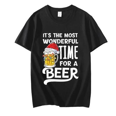It's The Most Wonderful Time for A Beer Shirt Herren T-Shirt Weihnachtsbier Print Tops Damen Kurzarm Übergröße Herren Marken T-Shirts