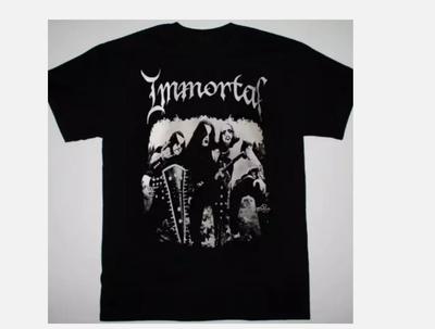 Immortal Band T-shirt Retro Black Short Sleeve All Size
