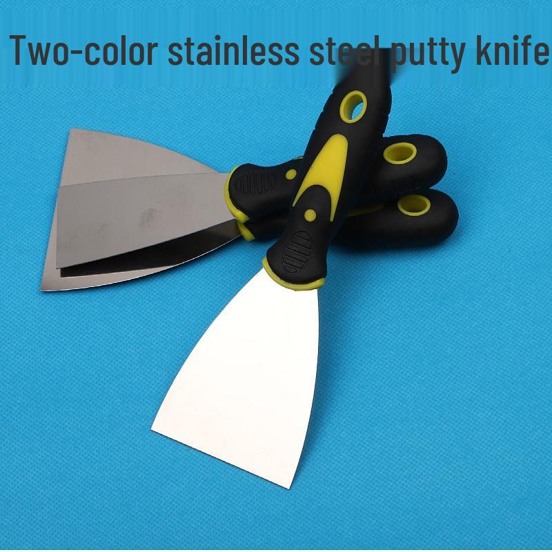 Stainless Steel Two-Color Handle Putty Knife for Household & Industrial Use
