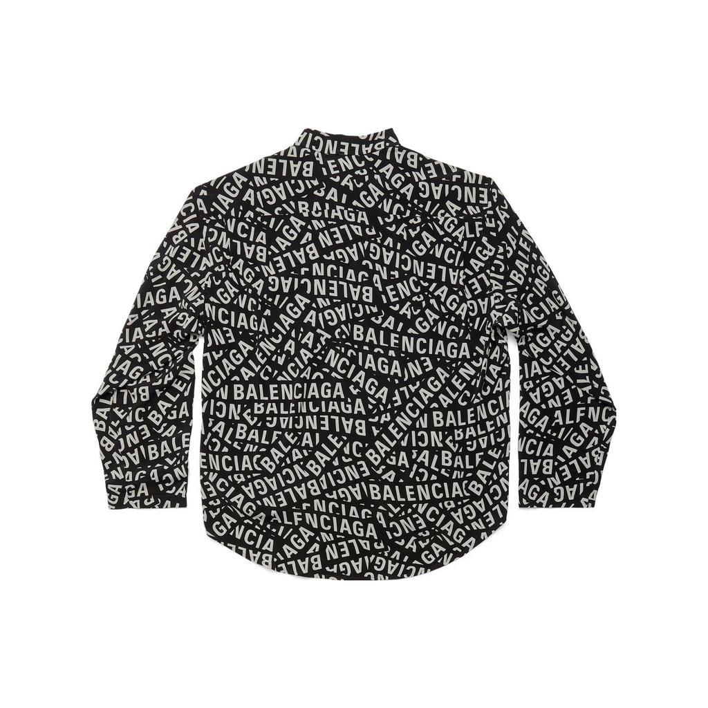 Balenciaga All Over Logo Printed Buttoned Shirt 681812TML211269