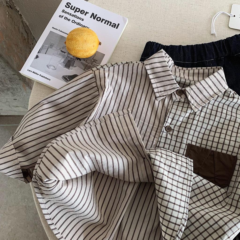 Children'S Shirts Autumn New Korean Version Of Boys Ab Matching Shirts Boys Foreign Style Spring Fashion